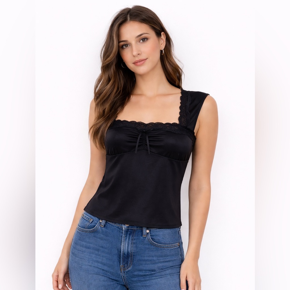 Urban Outfitters Out From Under Sheer Lace Cap Sleeve Baby Top size S